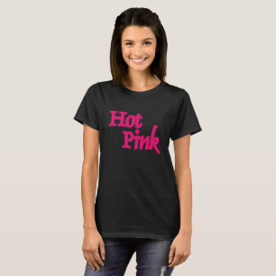 Het rosa kvinnlig svart t-shirt