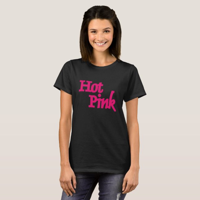 Het rosa kvinnlig svart t-shirt (Hel framsida)