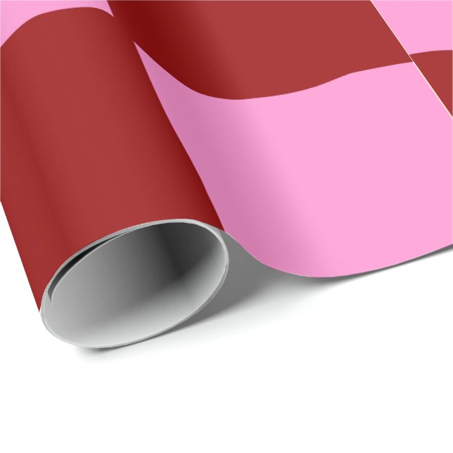 Het rosa och röd lekfull fet retro presentpapper (Rullad Hörn)