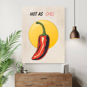 Het som Chili Retro Kök Rolig Poster