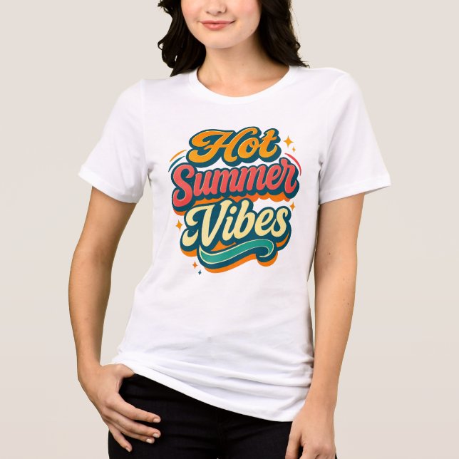 Het Sommarmood T-shirt || Retro Text Beach T-Shirt (Framsida)