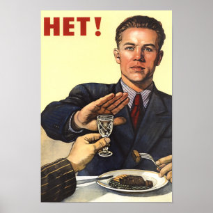 HET - Sovjetpropaganda mot alkohol - 1954 Poster