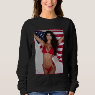 Het tjej på t-shirt för män - Amerikansk flagga &