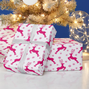 Het Vit & Rosa Vinter Jul Tomte Renar Presentpapper