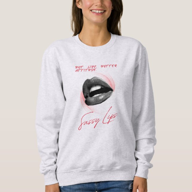 heta läppar hetare attityd t shirt (Framsida)