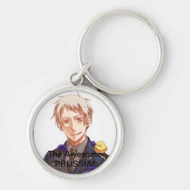 Hetalia Prussianyckelring Rund Silverfärgad Nyckelring (Framsidan)