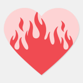 Hetare än någonsin flammande hjärtformat klistermärke