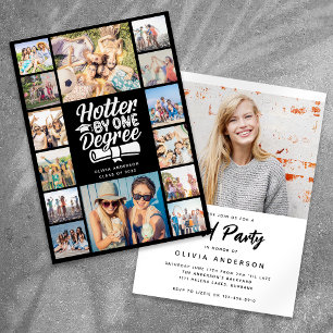 Hetare med en grad Foto Collage Studentfest Inbjudningar
