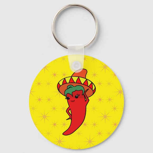 Hetaste Kawaii Pepper Diva Stjärnor Nyckelring (Framsida)