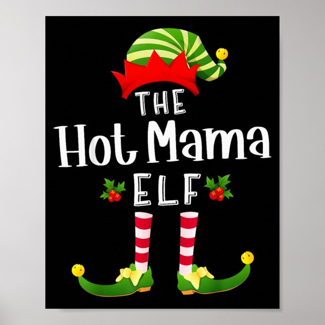 Hetaste Mama Jul Tomte Matchande Pyjamas Julfest Poster (Framsidan)