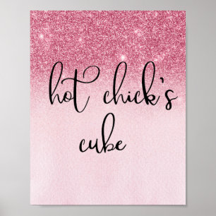 Hetaste Tjejens Rosa Kub Häftiga Kontorsskämt för Poster