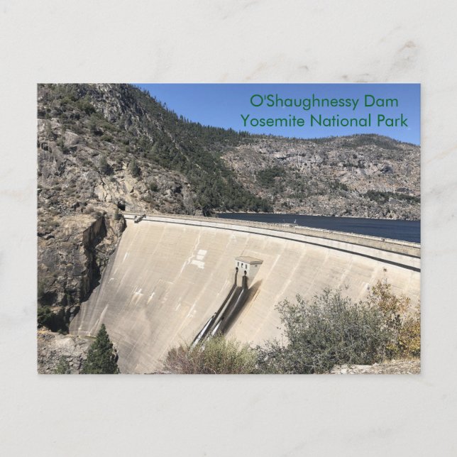 Hetch Hetchy's O'Shaughnessy Dam in Yosemite Vykort (Framsida)