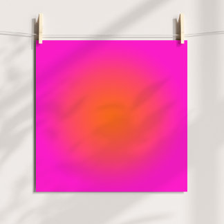 Hetero Magenta Rosa och Ljus Orange Aura Ombre Poster