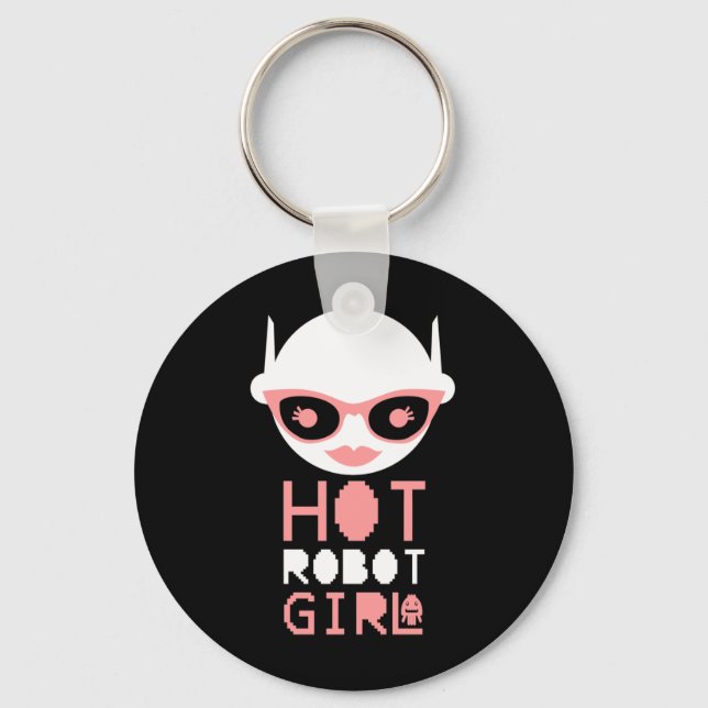 Hetero robotflicka nyckelring (Framsida)