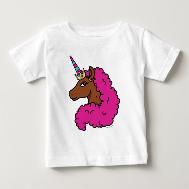 Hetero Rosa Afro Enhörning T Shirt (Framsida)