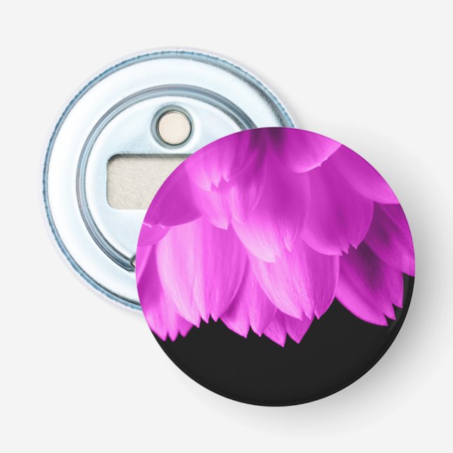 Hetero rosa blomblad på svart flasköppnare (Framsidan)