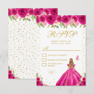 Hetero Rosa Blond Hår Prinsessa Sweet Sixteen OSA Kort