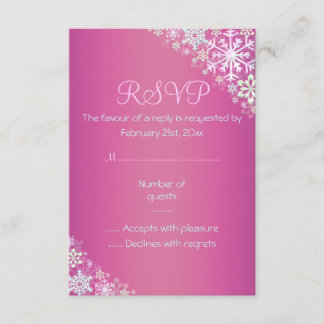 Hetero Rosa Chic Snöflinga RSVP-kort OSA Kort