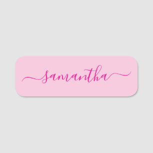 Hetero Rosa Feminint Signatur Namnbricka