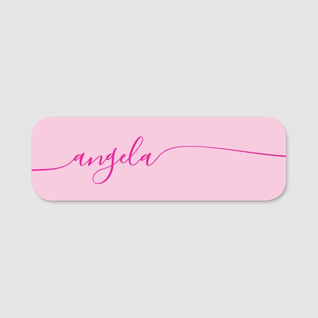 Hetero Rosa Glam Signatur Namnbricka (Framsida)