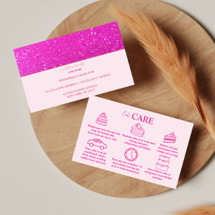 Hetero Rosa Glitter Feminint Varumärke Cake Care Visitkort