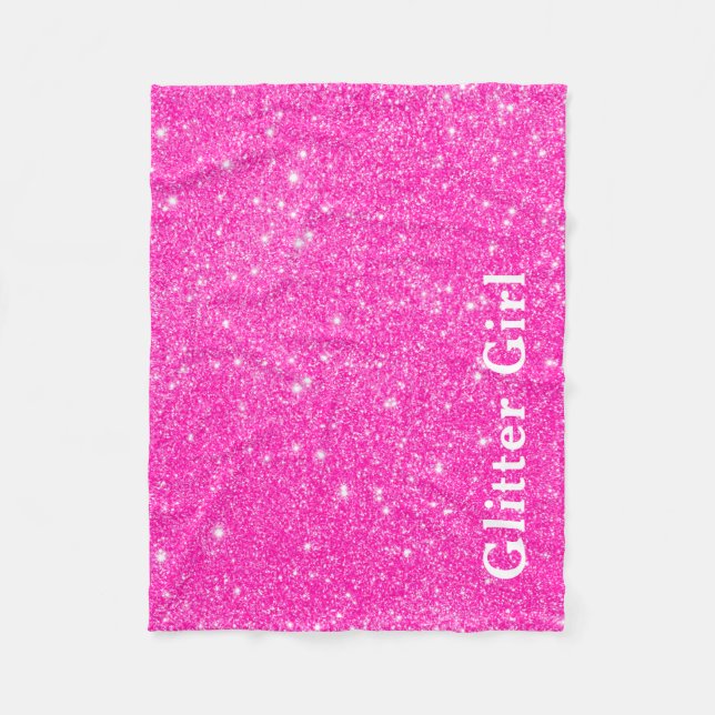 Hetero Rosa Glitter Flicka Visa Dina Glamorösa Gni Fleecefilt (Framsidan)