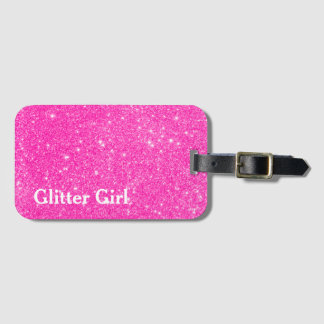 Hetero Rosa Glitter Flicka Visa Dina Gnistor Bagagebricka