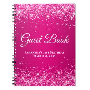 Hetero rosa glitter hallon ombré födelsedagsgästbo anteckningsbok