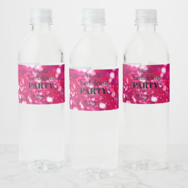 Hetero rosa glitter Modern Glam möhippa Vattenflaskor Etikett