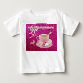 Hetero Rosa Glitter Teaparty Klänning för Småbarn Tröja