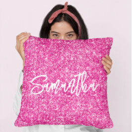 Hetero Rosa Glitter Vit Borste Skrift Kudde