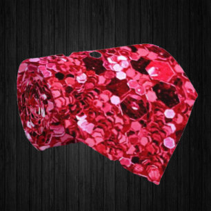 Hetero rosa gnistrande falskt glitter lyx slips