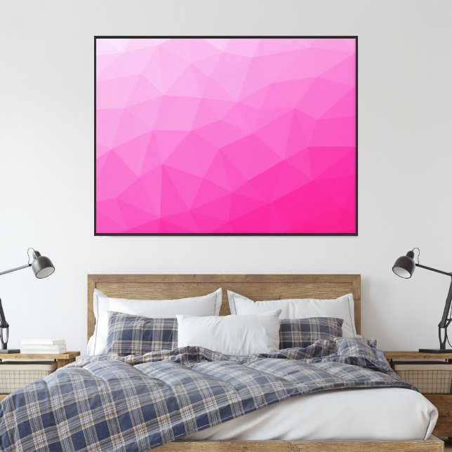 Hetero rosa Gradient Geometriskt nätmönster Canvastryck (Insitu (sovrum))