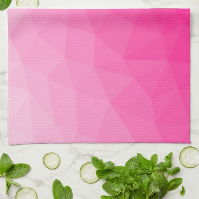 Hetero rosa Gradient Geometriskt nätmönster Kökshandduk (Vikta)