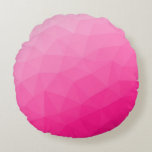 Hetero rosa gradient geometriskt nätmönster rund kudde<br><div class="desc">Elegant och cool triangulär geometrisk mesh med het rosa gradient för damer.
rosa,  het rosa,  nät,  trianglar,  mönster,  ljus,   geometrisk,  cool,  rosa nät,  
gradient, 

geometri,  färgrik,  färgglad,  ,  rosa geometrisk,  triangel</div>