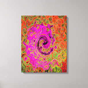 Hetero rosa groovy abstrakt retro flytande virvel canvastryck