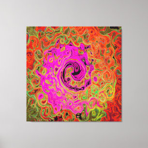 Hetero Rosa Groovy Abstrakt Retro Flytande Virvel Canvastryck