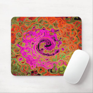 Hetero rosa groovy abstrakt retro flytande virvel musmatta
