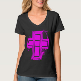 Hetero Rosa Grunge Graffiti Kors T-shirt