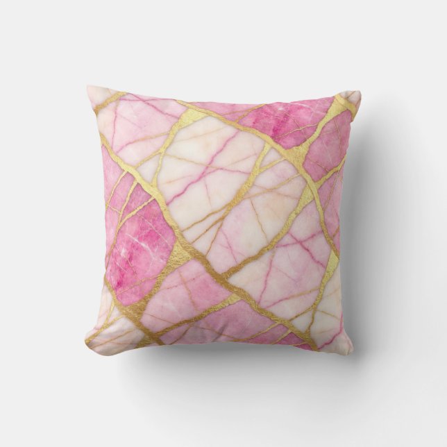 Hetero rosa + guld Modern lyx marmor kastkudde Kudde (Framsida)
