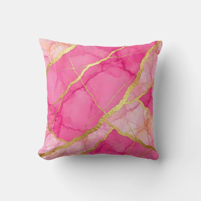 Hetero rosa + guld Modern lyx marmor kastkudde Kudde (Framsida)