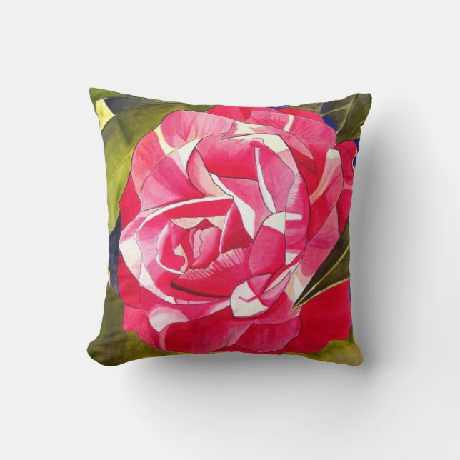 Hetero rosa Kamelia blom- Kudde (Framsida)