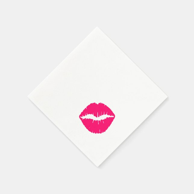 Hetero rosa läppstiftfläck pappersservett (Hörn)