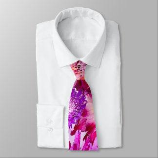 Hetero Rosa Lila Abstrakt Blommig Dahliamönster Slips