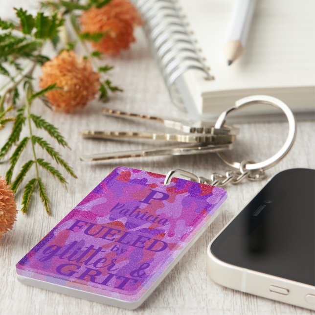 Hetero Rosa Lila Kamouflage Glitter Kamouflage Nam (Högra Framsidan)