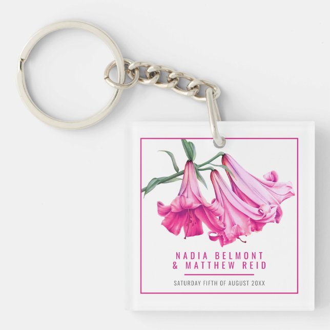 Hetero rosa lilja blommande vigsel anpassad gäst s (Framsidan)