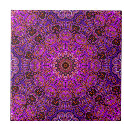Hetero Rosa Mandala Kalejdoskopiskt Motiv Kakelplatta