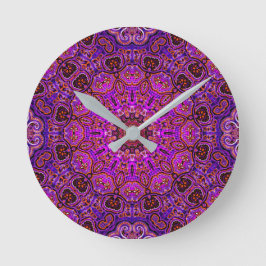 Hetero Rosa Mandala Kalejdoskopiskt Motiv Rund Klocka