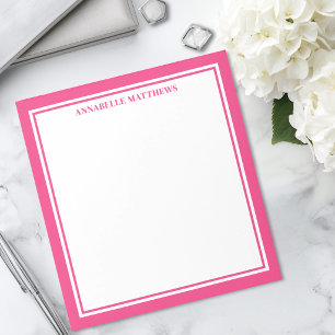 Hetero Rosa Minimalistisk Monogram Anteckningsblock