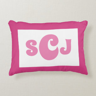 Hetero Rosa Monogram Girlaktig Prydnadskudde